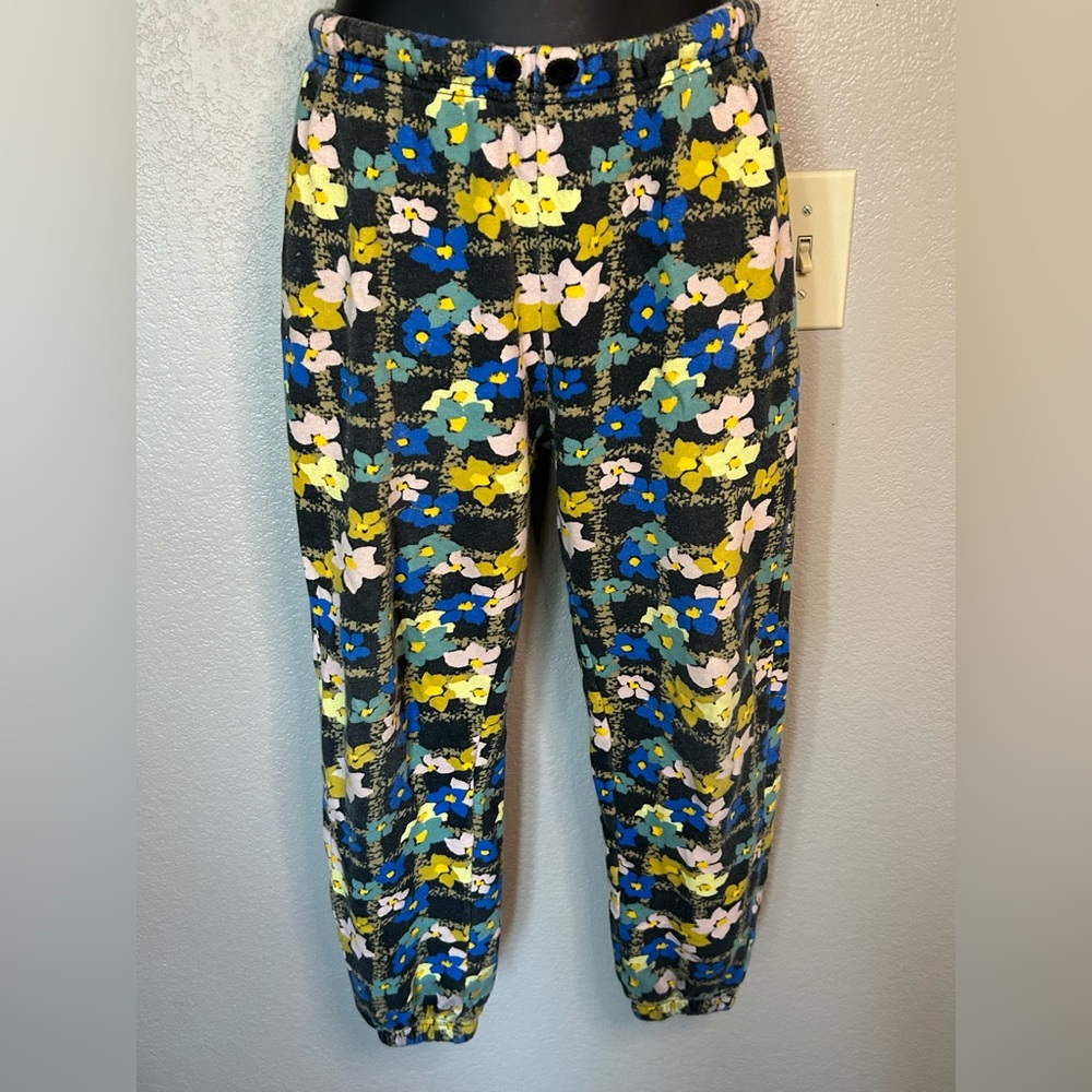Nordstrom by Cristina Martinez Girls Jogger Sweat Pants Floral Elastic Pockets